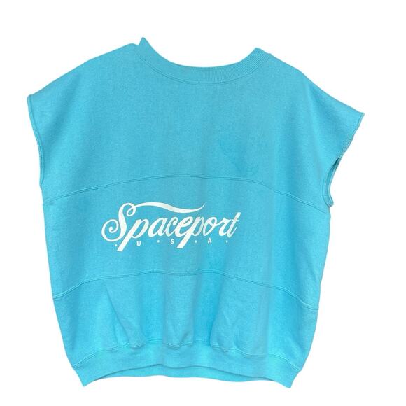 Vintage Velva Sheen Spaceport Womens Large Sleeveless Sweatshirt Large Y2K 90s - Picture 1 of 9